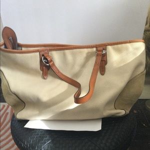 Ralph Lauren Canvas & Leather Tote Bag